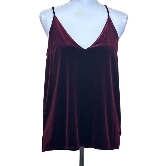 Abercrombie & Fitch maroon velvet babydoll top, chemise, medium, whimsigoth - Picture 1 of 6